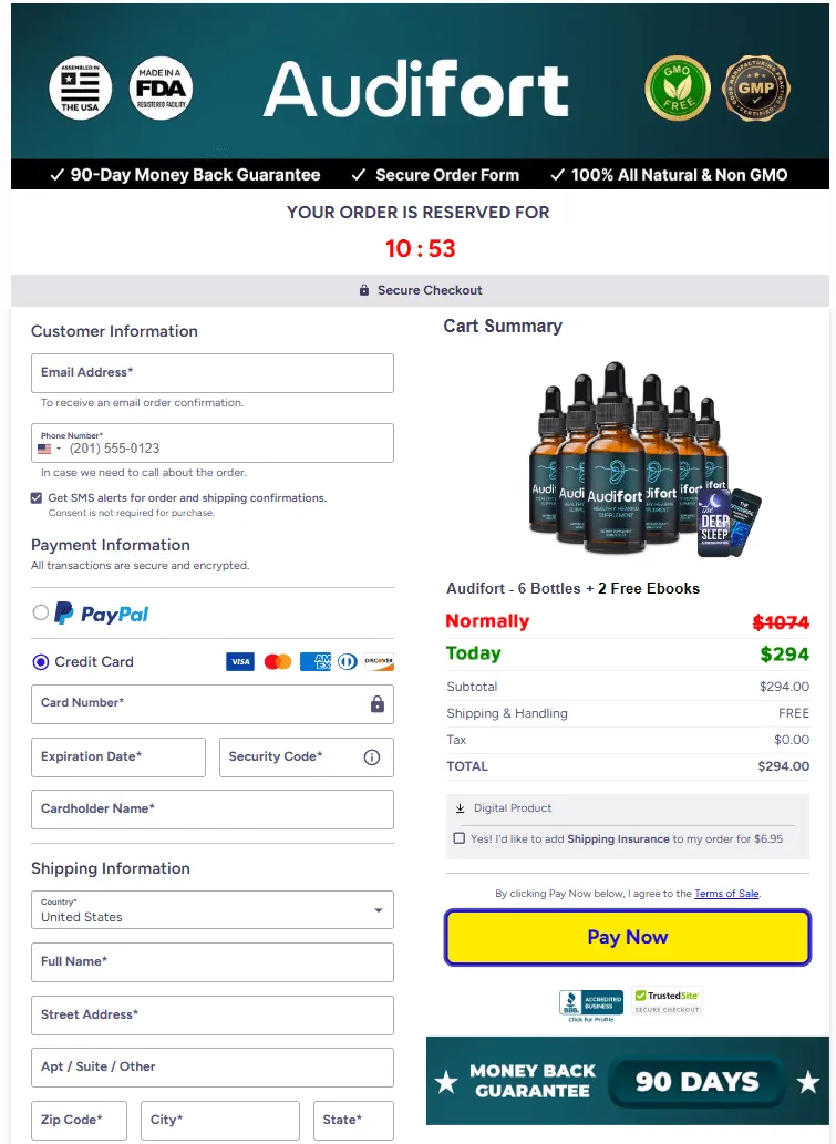 Audifort Checkout Page